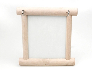 लकड़ी के तोते खड़े दर्पण के साथ लकड़ी का तोता स्टैंड पर्च के लिए पक्षी पिंजरे के सामान - Product Image 2