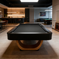 Table de billard snooker de luxe S.Q.F en bois massif 7ft 8ft 9ft avec plateau en ardoise, design arqué, style moderne pour salon, avec poches en cuir