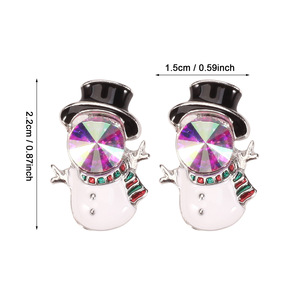 Pendientes de Cristal con Diseño de Dibujos Animados, Tema Navideño, Cuarzo Arcoíris, Bisel, Joyería para Fiestas, Unisex, Diseño Bonito 2023 - Product Image 3