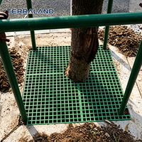Grille d'arbre en PRV haute résistance et résistante à la corrosion, grille antidérapante pour fossés d'arbres, idéale pour les projets de drainage des routes, des places publiques et des parcs.
