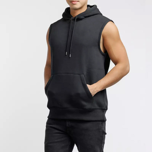 Haut de gamme pour homme, 100% coton molletonné, avec poche, pour musculation, entraînement en salle, hiver, uni, décontracté, streetwear, sans manches, séchage rapide - Product Image 3