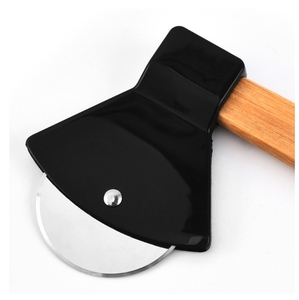 Hache manche en bambou coupe-pizza lame rotative maison cuisine outil de coupe coupe-pizza - Product Image 3