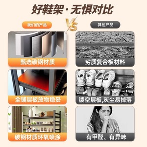 Zapatero de Acero para el Hogar, Estante de Almacenamiento de Múltiples Niveles, Mueble Sencillo para Zapatos en la Entrada o Detrás de la Puerta, Capacidad para 10-20 Pares - Product Image 4