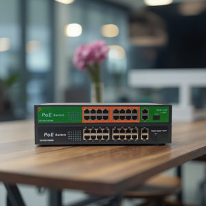 10/100/1000Mbps 16端口POE交换机2上行链路1 SFP非托管机架式千兆POE交换机16端口闭路电视 - Product Image 1