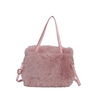 Usine directe transfrontalière en gros mode en peluche diagonale sac LGO motif fermeture à glissière deux poignées portables Rivet