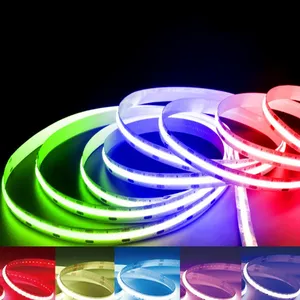 Commercial Dream Full Color Rgbw DC12V 24V Magic Digital Cob Strip Rgbic Led Strip Light Smart Addressable RGB COB LED Strips