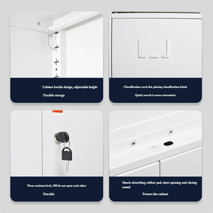 Archivador de Acero Blanco Desmontable de 2 Secciones con 2 Cajones y Estantes Ajustables, Almacenamiento con Cerradura para Archivos y Documentos Financieros - Product Image 3