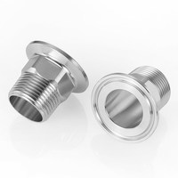 Raccord hexagonal à connexion rapide en acier inoxydable 304 de qualité sanitaire, haute pression, résistant à la corrosion, avec filetage externe