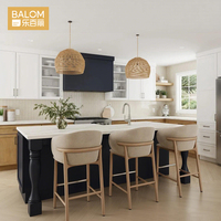 Îlot de cuisine BALOM de style Shaker moderne, bicolore blanc et bois, conception personnalisée, armoires de cuisine RTA