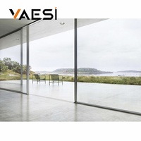 Porte coulissante en aluminium insonorisée sur mesure avec double vitrage pour villa