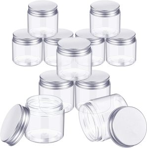 200ml 250ml Transparent Cosmetic Packing Food Storage Container Cake Candy Pet Sugar Canned Food Plastic <b>Jars</b> Aluminum Silver - Product Image 2