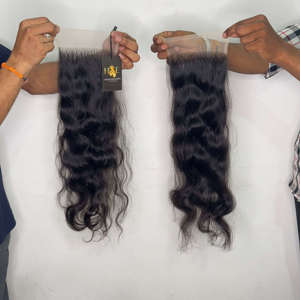 Cuticule vierge bouclée 5x5 6x6 13x6 alignée cheveux humains bruts du temple indien Hd transparent fermeture lacet complet frontal - Product Image 1