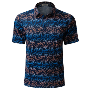 Chemises de golf pour hommes Géométrique Décontracté PDF 50+ OEM Col Nouveau style Séchage rapide Respirant Anti-froissement Tricoté Manches courtes Été - Product Image 4