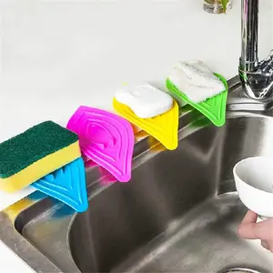 multifunctional leaf shaped plastic soap dish tray kitchen sponge holder drain organizer