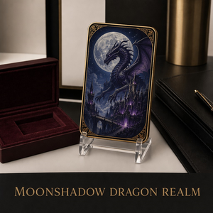 การ์ดสะสมโลหะพรีเมียม <span class=keywords><strong>Moonshadow</strong></span> Dragon Realm - งานศิลปะแฟนตาซีสีดำสุดประณีตพร้อมโครงสร้าง 3 ชั้นและบรรจุภัณฑ์สุดหรู - Product Image 3