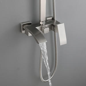 SUS304不锈钢方形大淋浴套装浴室卫生淋浴隐藏式加压雨淋花洒新中式 - Product Image 2