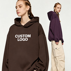 High Quality 365gsm Heavy Solid ODM Autumn Windproof Pocket Front Custom Logo Unisex Pullover <b>Hoodie</b> Long Sleeve - Product Image 2