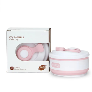 BPA-Free Silicone <strong>Collapsible</strong> Travel <strong>Cups</strong> Leak-Proof Folding Coffee Mug with Reusable Tea Water Lid Ceramic <strong>Cups</strong> - Product Image 3