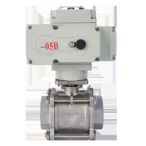 Vanne à bille trois pièces Qimaike DN15 en acier inoxydable, vanne électrique à trois voies à filetage interne Q911F-16P, base personnalisable OEM - Product Image 1