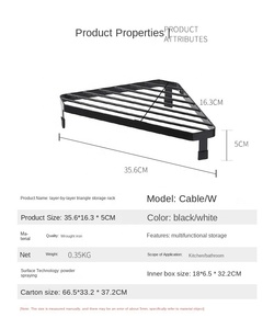 Estante triangular de cocina de hierro multiusos, estante de almacenamiento de escritorio para olla, estante de esquina de baño para cosméticos, artículos de tocador - Product Image 6