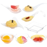 Assiette à dessert jetable en plastique de forme irrégulière style français, mini-bol à sauce, coupelle à sauce, assiette à gâteau, coupelle à sauce pour la sauce soja