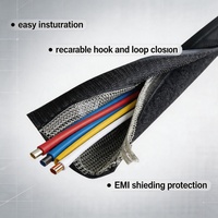 Gaine de protection durable pour câble, blindage EMI, protection des fils, gaine tressée noire en nylon, gaines pour câbles