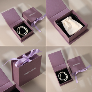 Luxurious Purple Ribbon Custom Jewelry <b>Box</b> Set Elegant Paper Gift Packaging for <b>Book</b> Jewelry and Accessories - Product Image 2