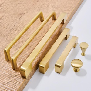 Pintu lemari kabinet dapur pegangan kuningan emas, perangkat keras furnitur gaya Nordik sederhana dapat diatur untuk pintu lemari kamar tidur - Product Image 1