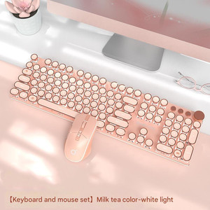 Teclas galvanizadas con luz blanca y verde Matcha, Panel de Metal, 87 teclas, Teclado mecánico para juegos con juego de ratón silencioso - Product Image 2