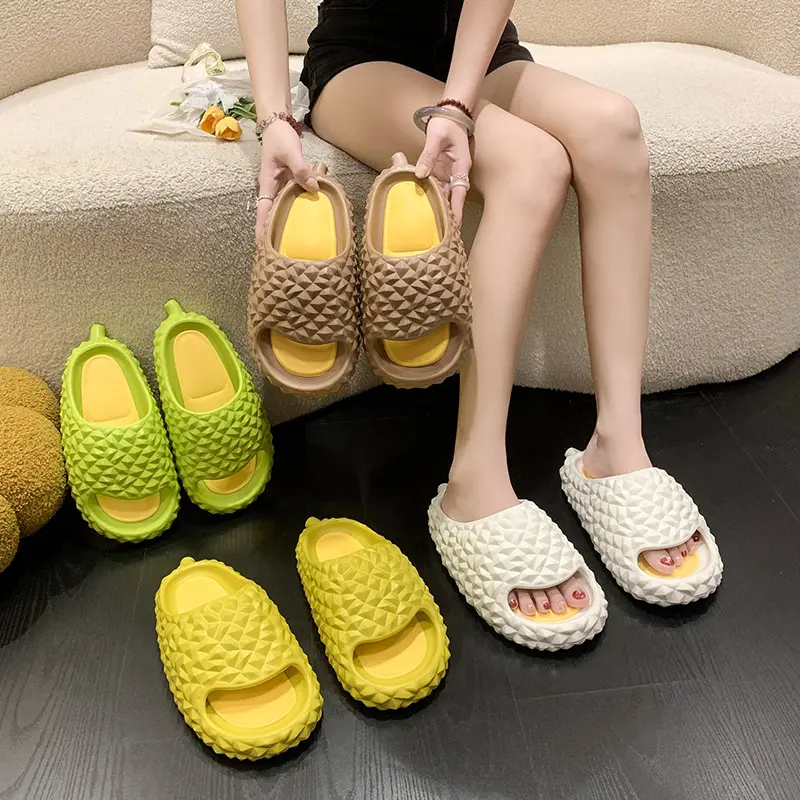 2023 yeni meyve Durian moda tasarım terlik kadınlar dışında nefes slaytlar kadın konfor sandalet
