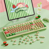 Ensemble de touches de clavier Akko Watermelon, touches de clavier mécaniques de jeu mignonnes en PBT pour clavier mécanique de 61, 64, 68, 84, 100 touches