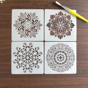 Set di 16 <span class=keywords><strong>Stencil</strong></span> Mandala per Decorazione Murale, 6 x 6 Pollici, Riutilizzabili per Pittura, Piastrelle, Pavimenti, Legno, Tessuti e Mobili - Product Image 4