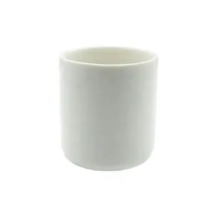 Frascos de vela de cerâmica de vidro branco cetim para decoração de casa, cilindro com logotipo personalizado, recipiente de cerâmica nórdica com 3 pavios, livre para existir