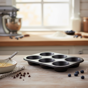 Stampo in acciaio antiaderente per 6 muffin della gamma "Moka" (Ibili 823200) - Product Image 3