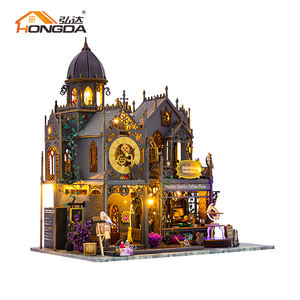 Производитель Hongda L2401 Huoluo замок мини Деревянный Кукольный дом Diy кукольный домик Миниатюрный Кукольный домик с подсветкой - Product Image 2