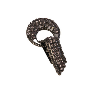 Bouton grenouille haut de gamme en fourrure de vison incrusté de strass pour col de vêtements féminins, Cheongsam, noir et blanc - Product Image 4