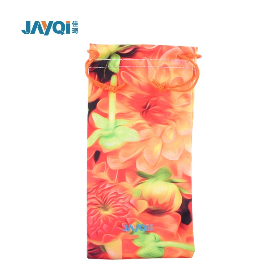 Экологичный чехол для очков JAYQI с логотипом на заказ, Чехол для очков из микрофибры на шнурке