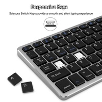 Kablosuz klavye ve fare Combo bluetooth şarj edilebilir tam boy çok cihazı (BT 5.0 + 3.0 + 2.4G) mac OS/iOS/kazanır/Android