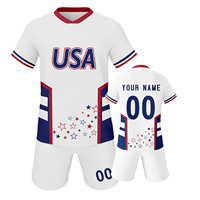 Conjunto de Uniforme de Fútbol Infantil Personalizado para la Copa Mundial 2026, 100% Poliéster, Cuello en V, Manga Corta, Secado Rápido, Transpirable, Venta al Por Mayor, Unisex