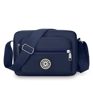 Sac bandoulière carré horizontal pour femme LJD912, 7 pouces, fermeture éclair, pochette portable multi-poches pour téléphone, violet foncé - Product Image 2
