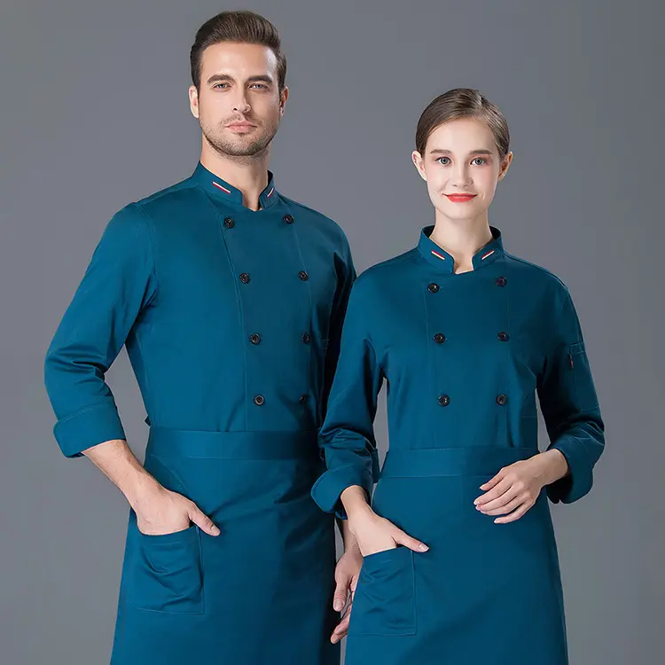 BBQ Hotel Restaurant Kitchen shirt Master Chef Long Sleeve Chef Uniform Food Service Chef Clothes Tops new High Quality Workwear