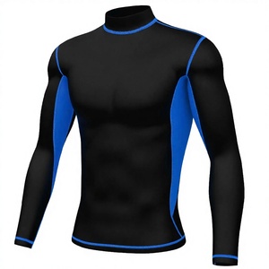Men's Printed Compression Winter Activewear Running Shirt Turtleneck Long Sleeve Rash Guard <b>Thermal</b> Rugby Warm Base Layer MMA - Product Image 2