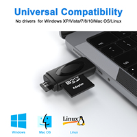 Pembaca Kartu SD TF USB Dual Slot dengan USB-A dan Type C 5Gbps Kecepatan Tinggi
