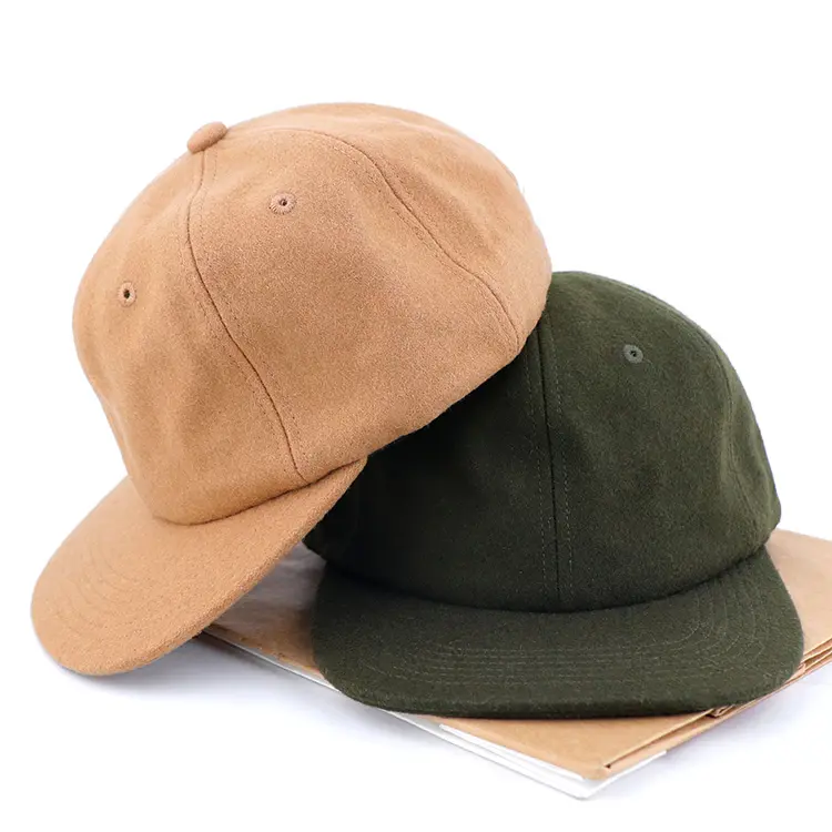 Chapéu snapback do painel qianzun, chapéu de snapback de perfil baixo com 6 painéis de lã não estruturada