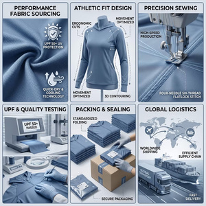 Sudadera con Capucha Personalizada para <span class=keywords><strong>Mujer</strong></span>, Protección UV 98%, Manga Larga, Orificios para Pulgares, Protección Solar UPF50, 100% Poliéster, Secado Rápido, para Senderismo, Pesca, <span class=keywords><strong>Tenis</strong></span> - Product Image 6