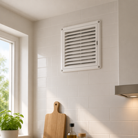 Grille d'aération carrée moderne en plastique de haute qualité 100-150 mm pour systèmes CVC, conduits de ventilation et climatisation hôtelière