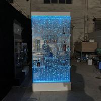 Fontaine d'eau murale à bulles LED pour décoration intérieure moderne Télécommande à changement de couleur Techniques imprimées Écran Séparateur de pièce