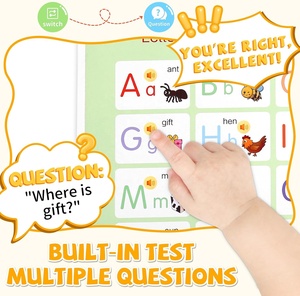 Libro de Audio Interactivo para el Aprendizaje del Inglés, Libro Sonoro para Niños con Pantalla Táctil Inteligente, Libros Educativos para el Desarrollo Temprano del Lenguaje para Niños en Edad Preescolar - Product Image 3