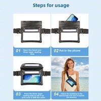 Sac banane étanche en PVC pour activités de plein air transfrontalières, avec fenêtre de 8 pouces, grande capacité, pour la natation, la navigation de plaisance, le surf ; Étui professionnel pour téléphone