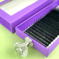Ekstensi Bulu Mata Pribadi Logo Sendiri Matte Black Faux Mink Velvet Cashmere Volume Lashes Korea PBT 8mmCC